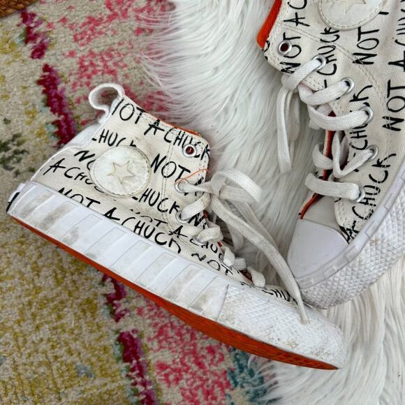 Converse Neutral White Black Not A Chunk Hight Top Lace Up Sneaker Boys 1 - Picture 2 of 8